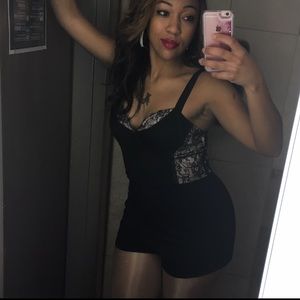 Black and Nude lace playsuit